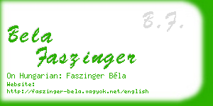 bela faszinger business card